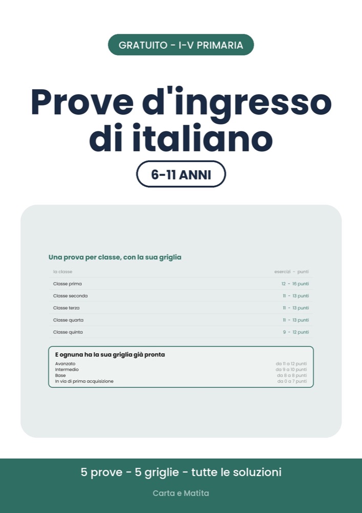 Prove d'ingresso di italiano
