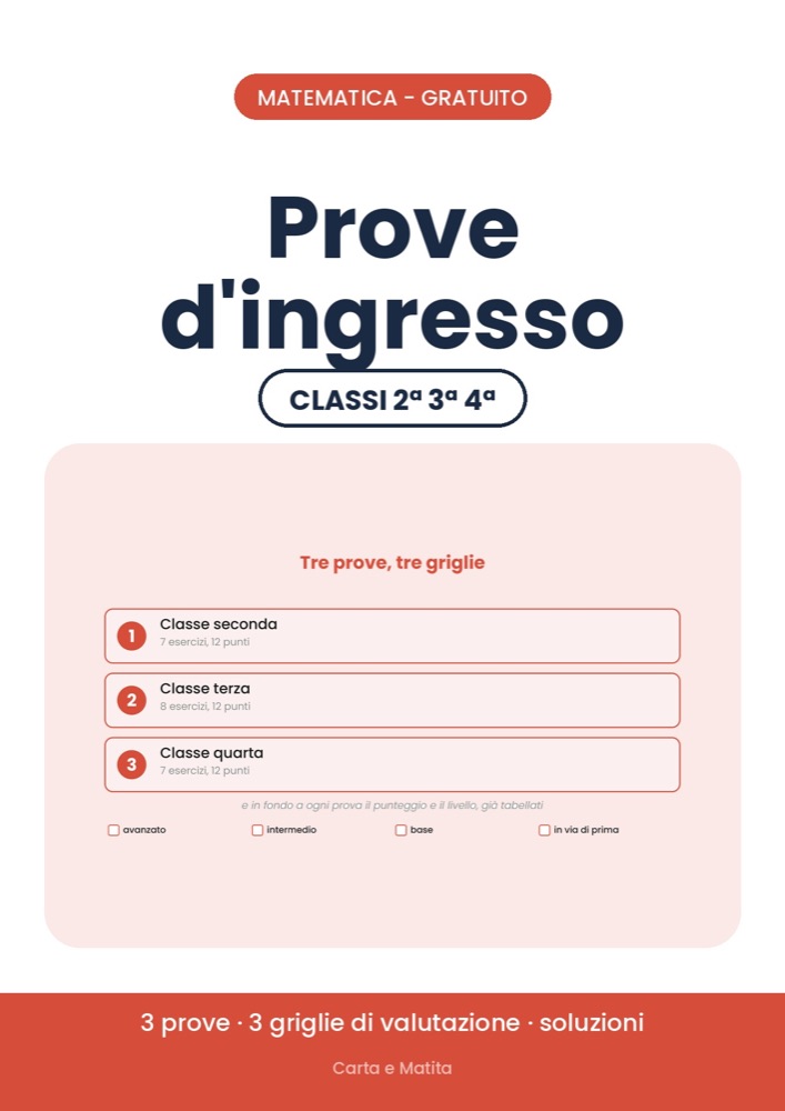 Prove d'ingresso di Matematica 2ª–4ª