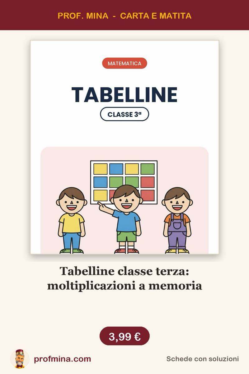 Tabelline classe terza: moltiplicazioni a memoria