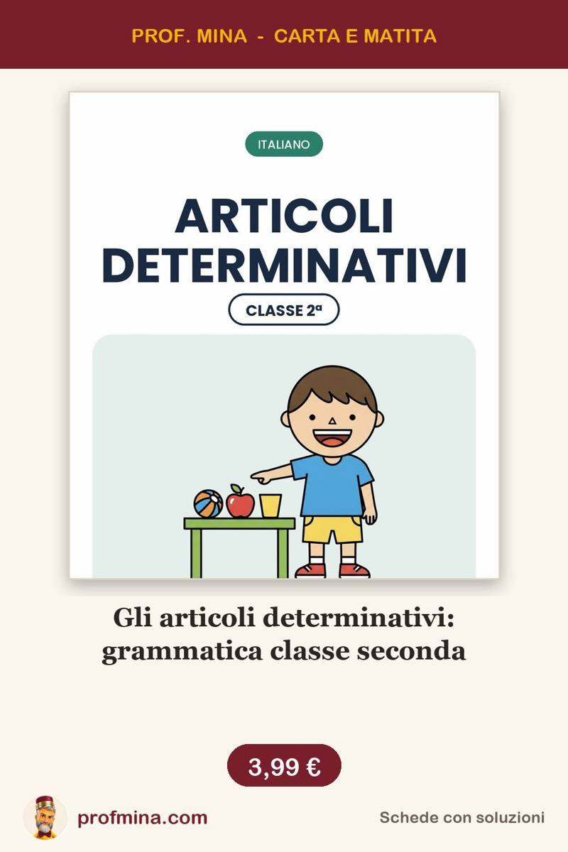 Gli articoli determinativi: grammatica classe seconda