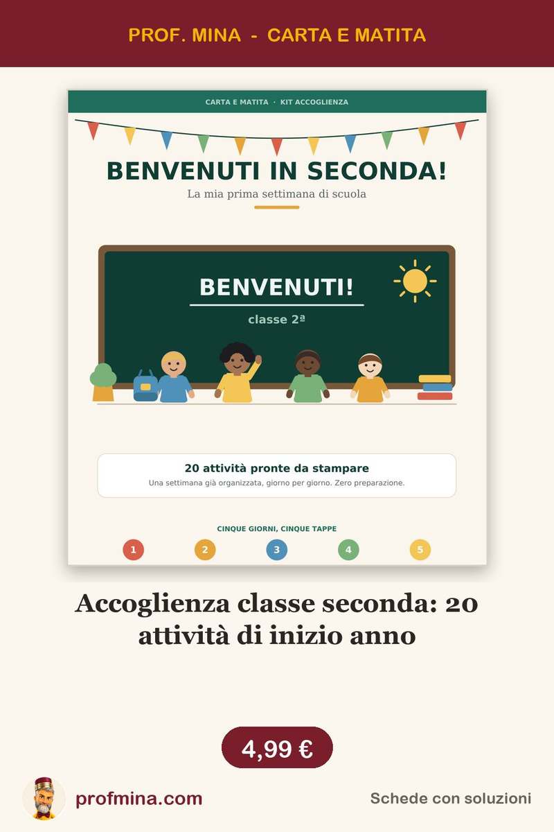 Accoglienza classe seconda: 20 attività di inizio anno