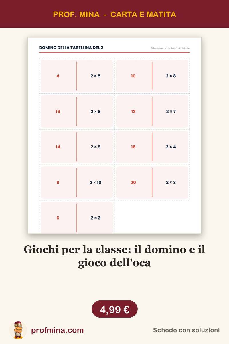 Giochi per la classe: il domino e il gioco dell'oca