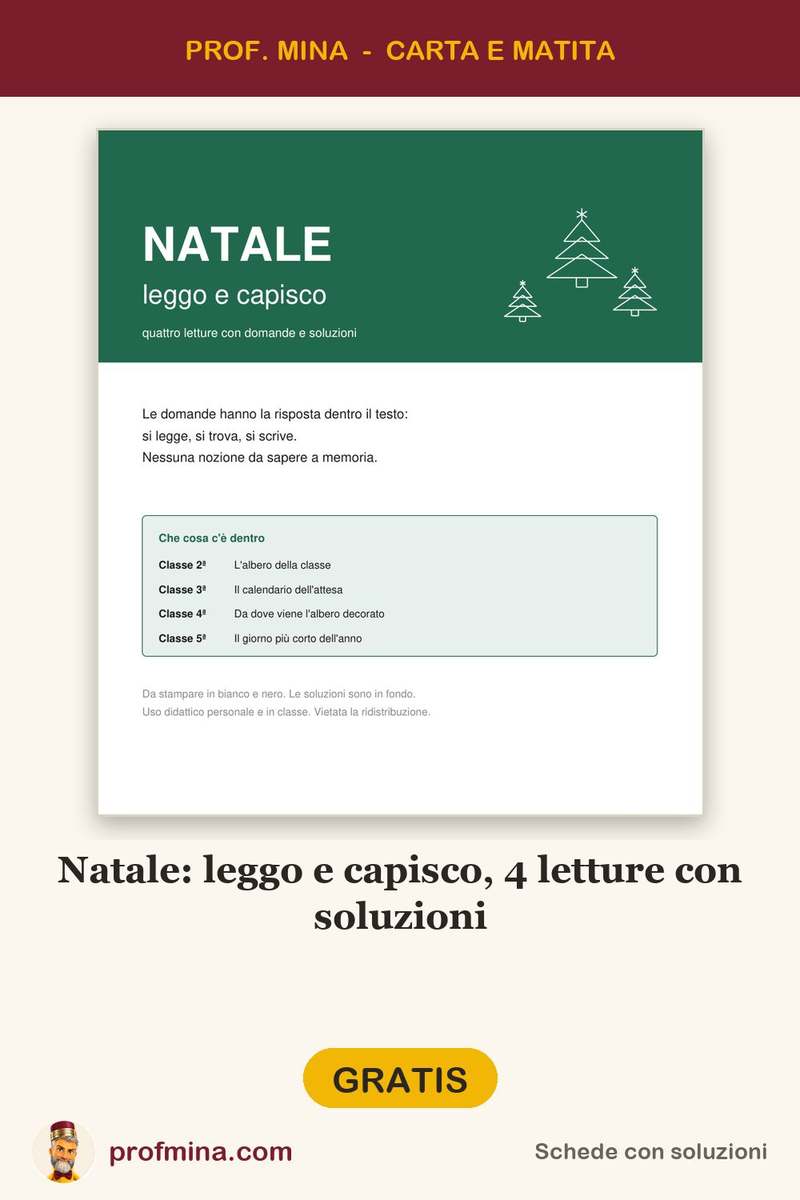 Natale: leggo e capisco, 4 letture con soluzioni
