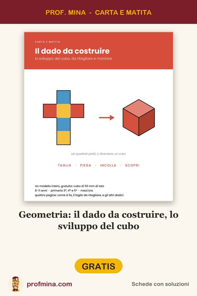 Geometria: il dado da costruire, lo sviluppo del cubo