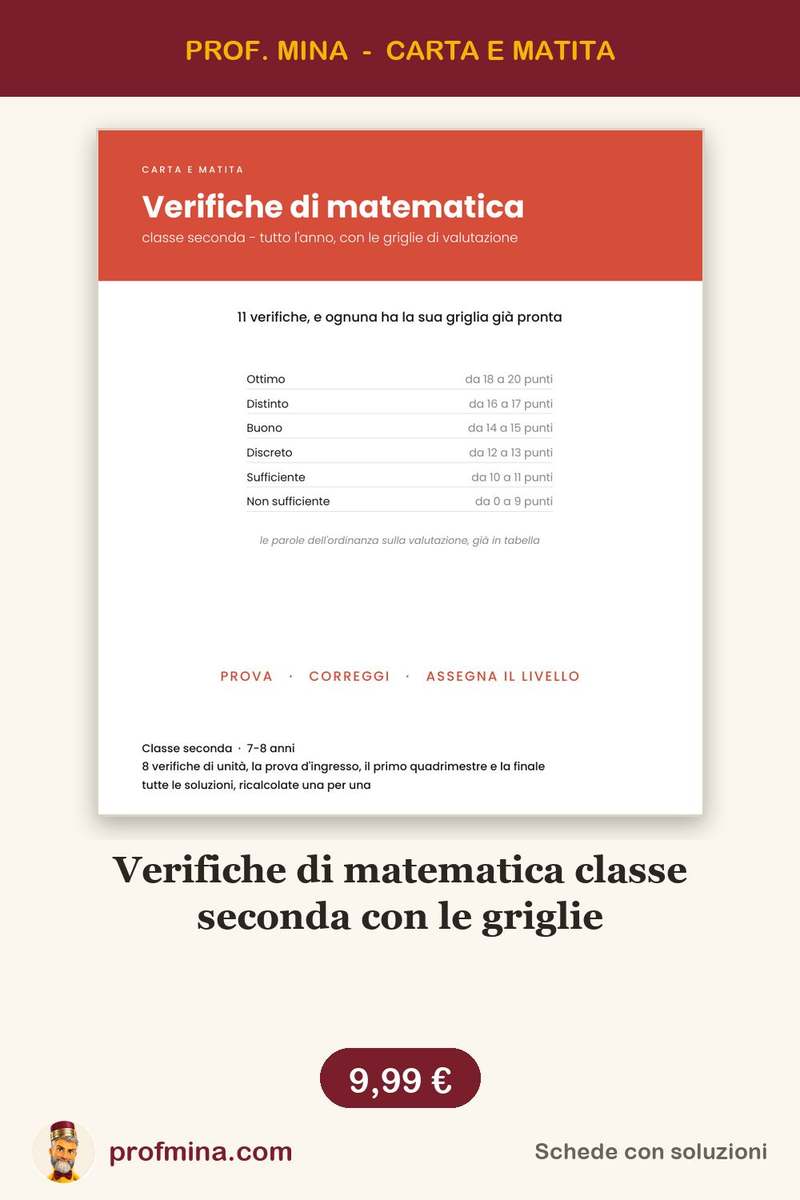 Verifiche di matematica classe seconda con le griglie