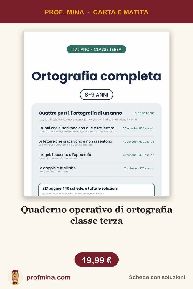 Quaderno operativo di ortografia classe terza