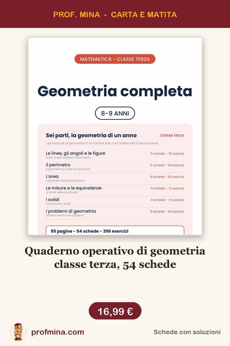 Quaderno operativo di geometria classe terza, 54 schede