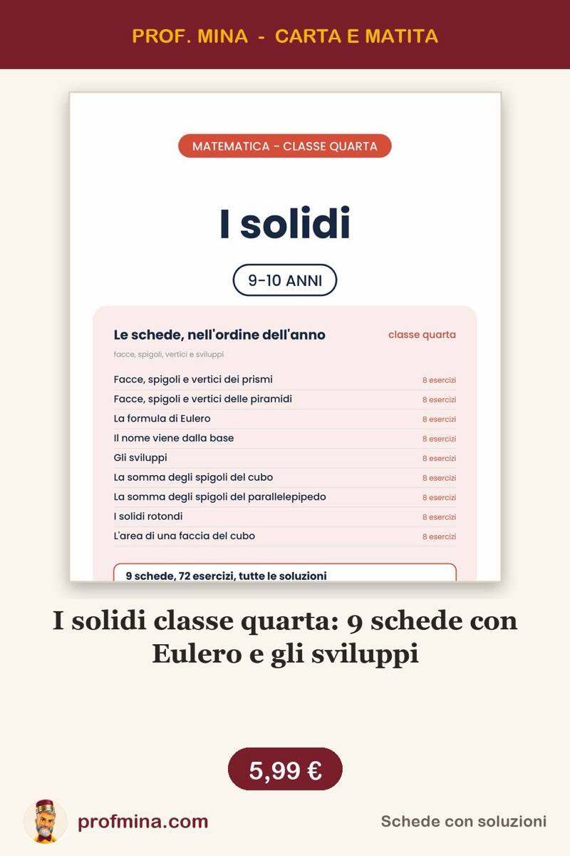 I solidi classe quarta: 9 schede con Eulero e gli sviluppi
