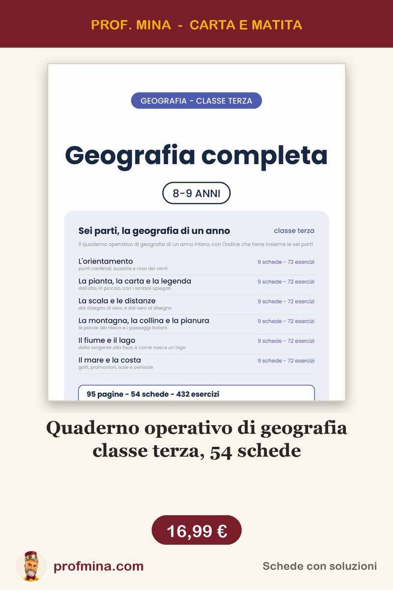 Quaderno operativo di geografia classe terza, 54 schede