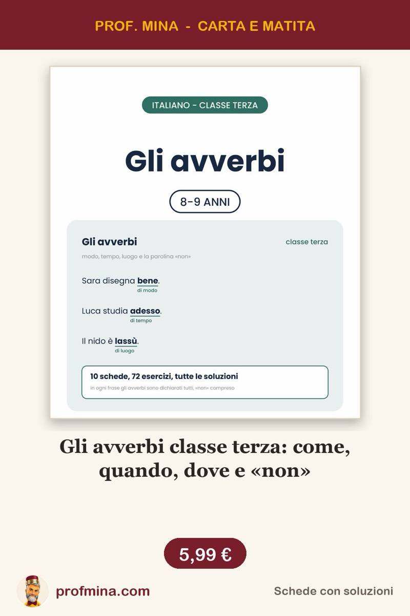 Gli avverbi classe terza: come, quando, dove e «non»