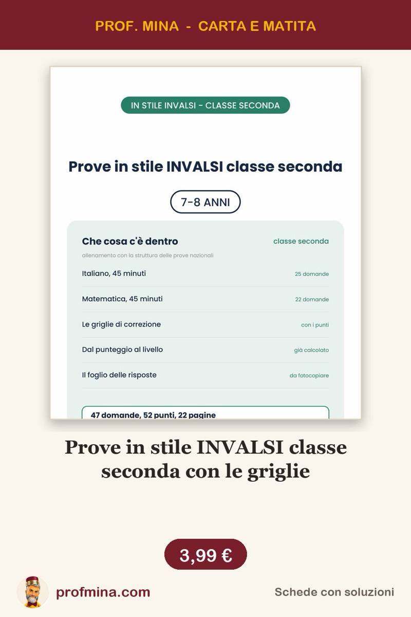 Prove in stile INVALSI classe seconda con le griglie